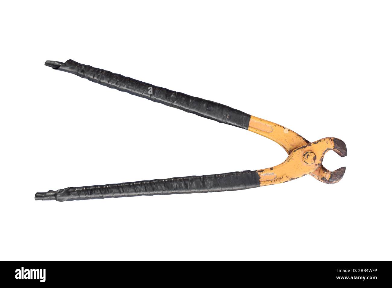 Old rusty pliers isolated on white background. object with clipping path. Stock Photo