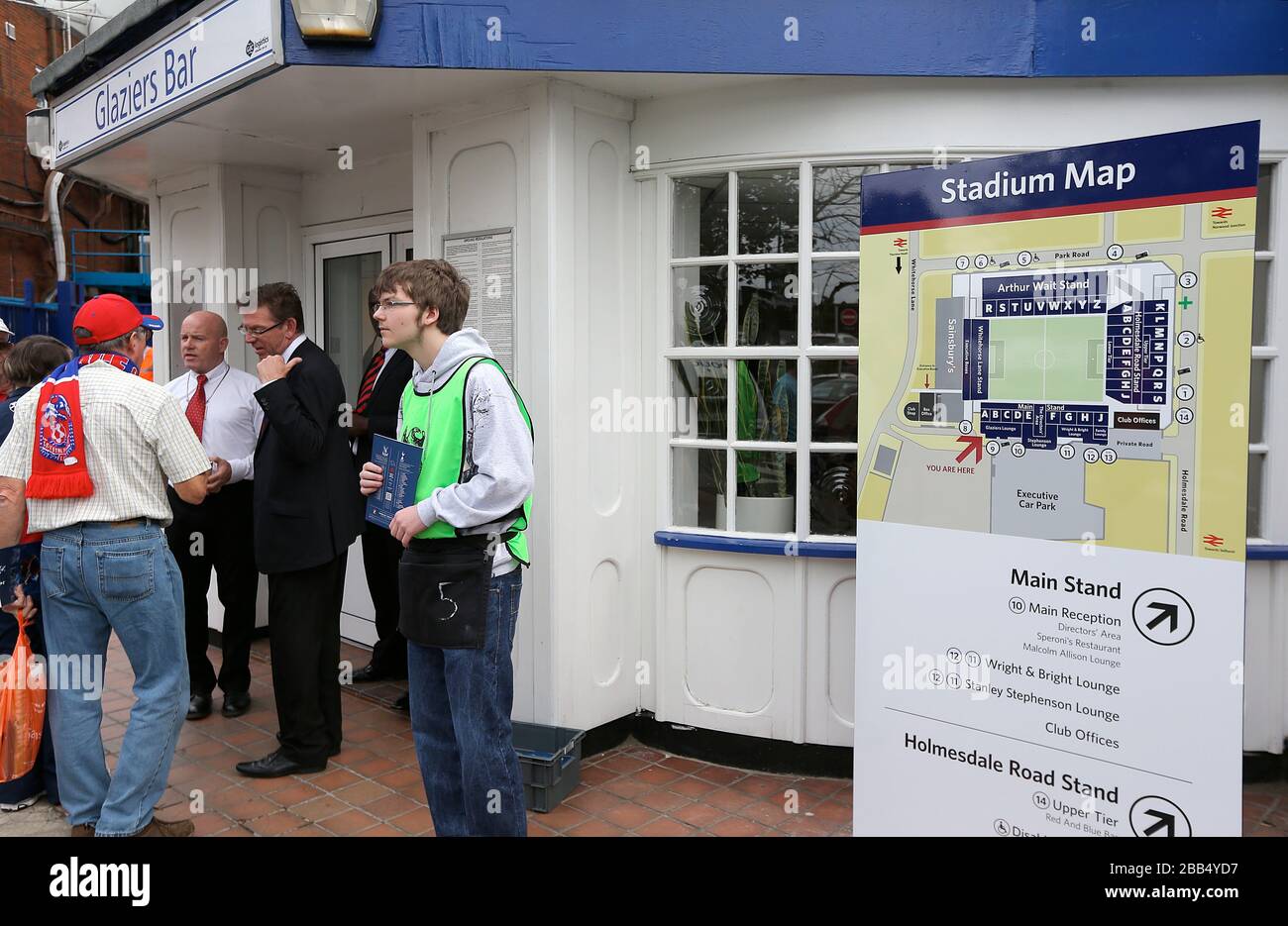 A stadium map outside Glaziers Bar at Selhurst Park Stock Photo - Alamy, image size:1300x935