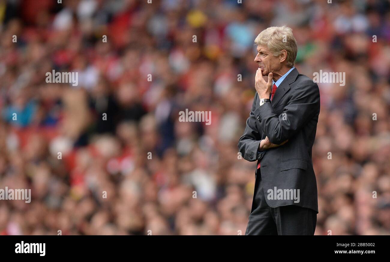 Arsenal manager Arsene Wenger on the touchline Stock Photo