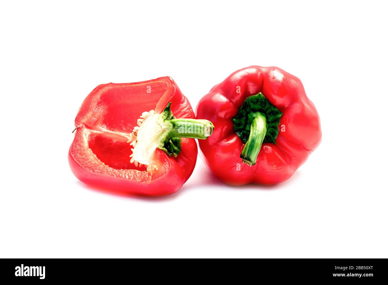 fresh red bell pepper isolated on white background Stock Photo - Alamy