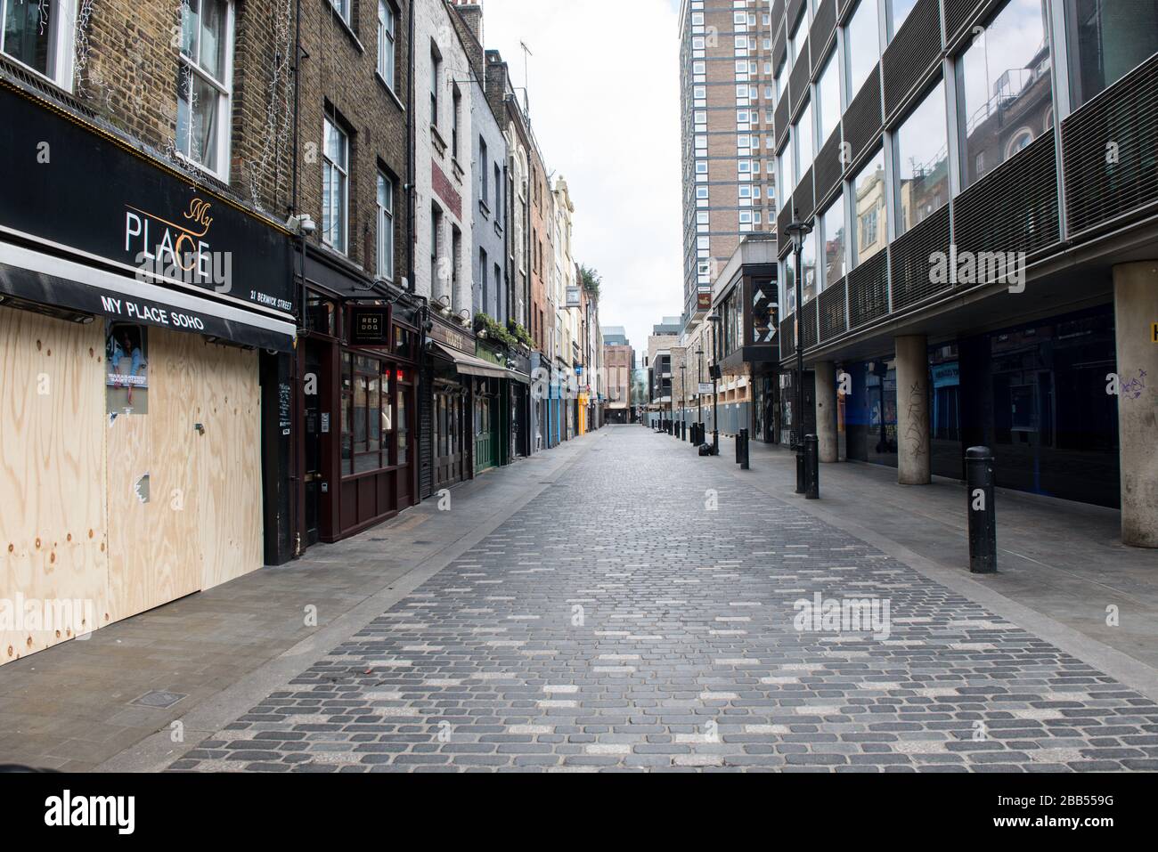 London, Corona Virus days, Empty Carnaby street Stock Photo