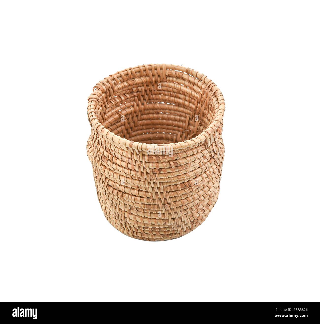 Basket wicker on isolated white background Stock Photo - Alamy