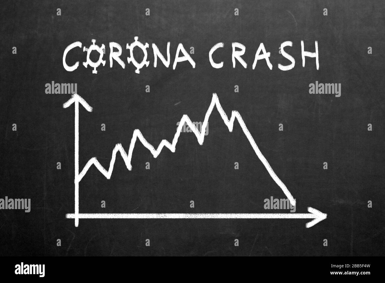 Coronavirus markets crash. Impact of Coronavirus on financial markets.  Global financial crisis. Stock market chart. US dollar, Euro, market. Stock Photo