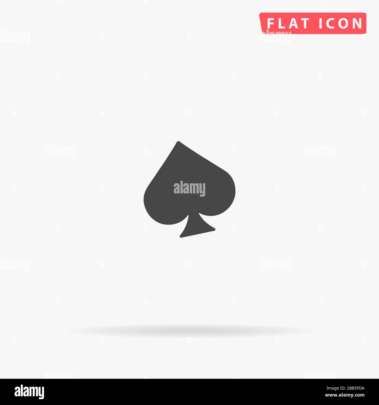 Suit Spades flat vector icon. Glyph style sign. Simple hand drawn illustrations symbol for concept infographics, designs projects, UI and UX, website Stock Vector