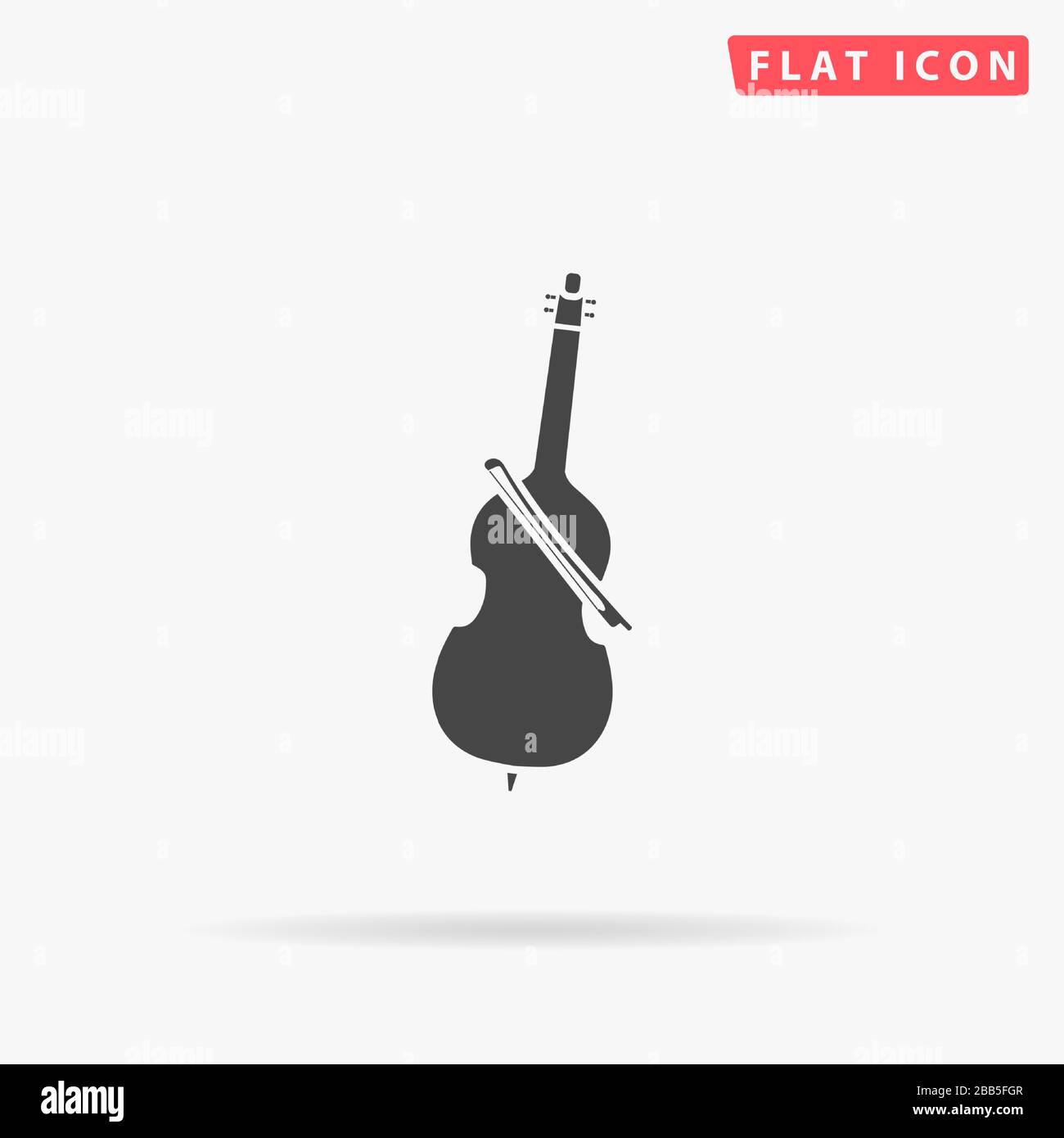 Cello flat vector icon. Glyph style sign. Simple hand drawn ...