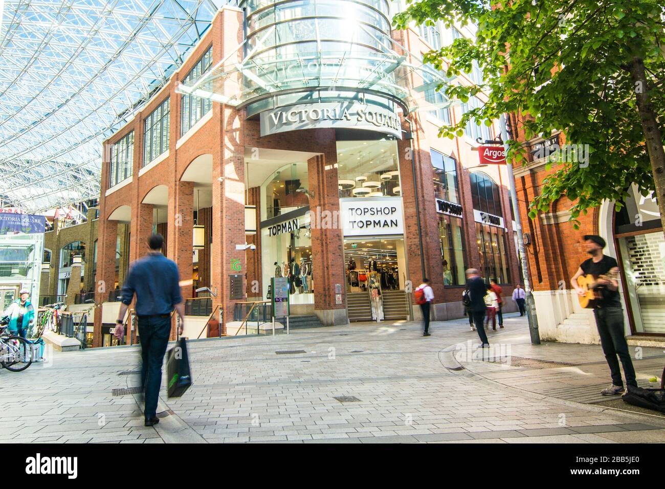 BELFAST, NORTHERN IRELAND Belfast shopping high street people walking
