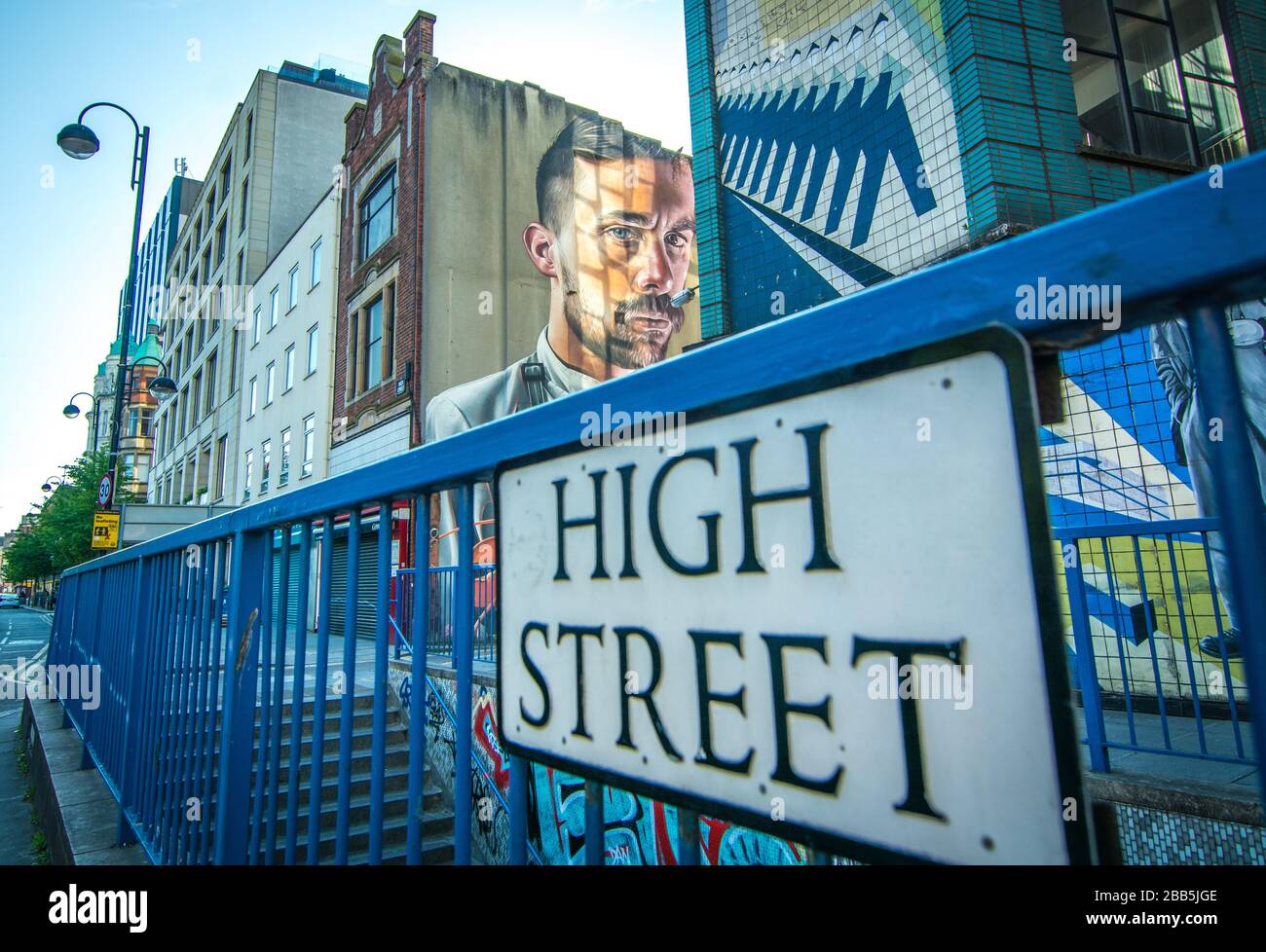 Belfast High Street sign Northern Ireland Stock Photo Alamy