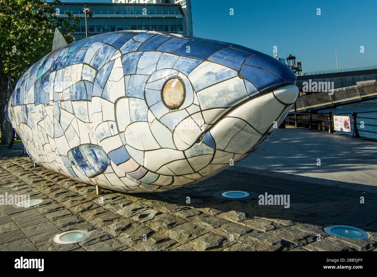 BELFAST, NORTHERN IRELAND The Big Fish, a Belfast landmark statue by