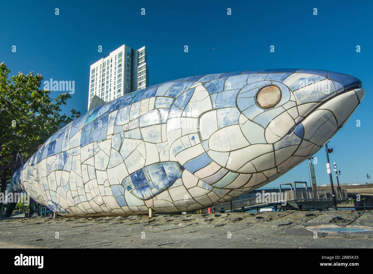 BELFAST, NORTHERN IRELAND The Big Fish, a Belfast landmark statue by