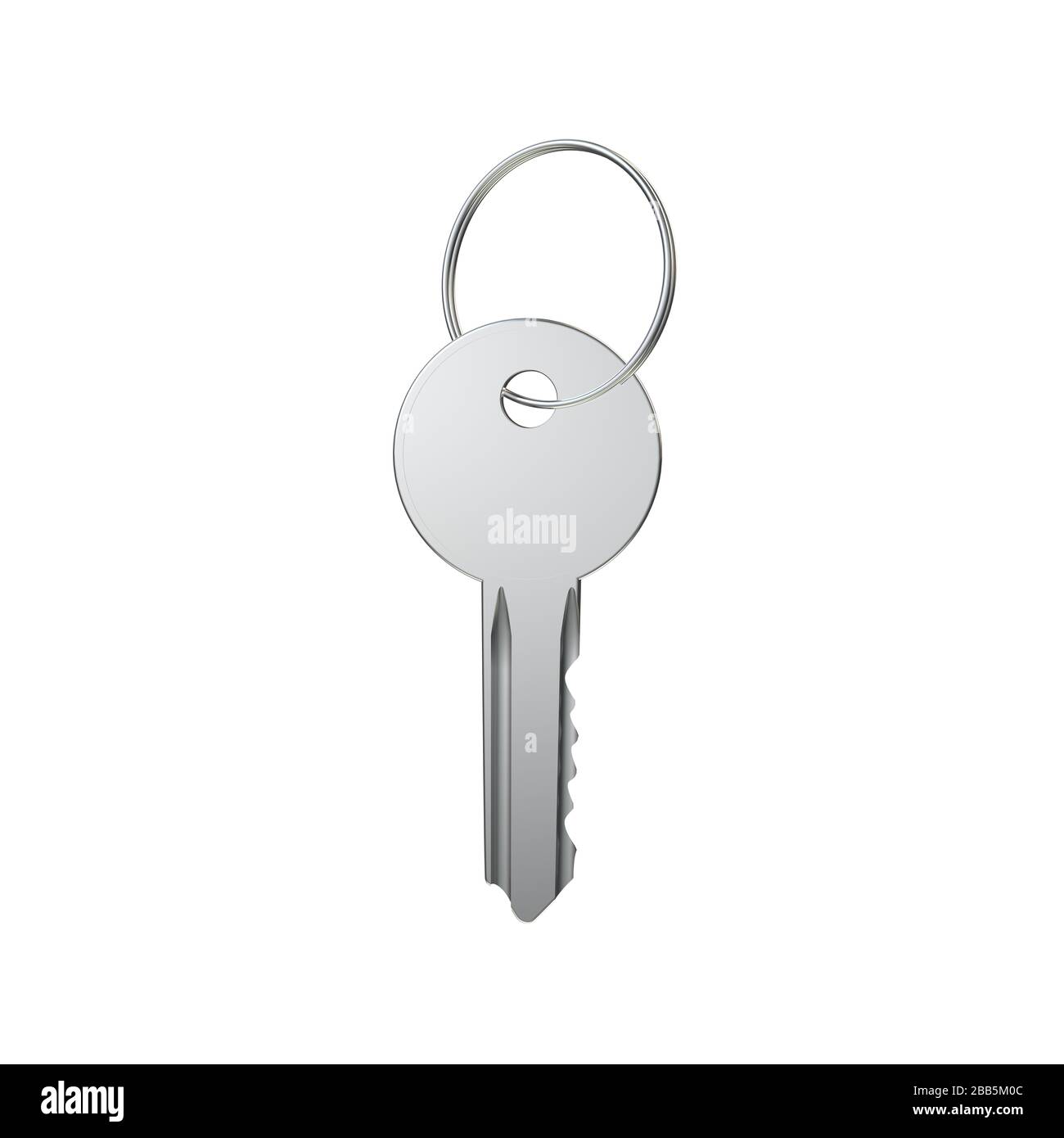 Key with a ring on a white isolated background. 3D illustration Stock ...