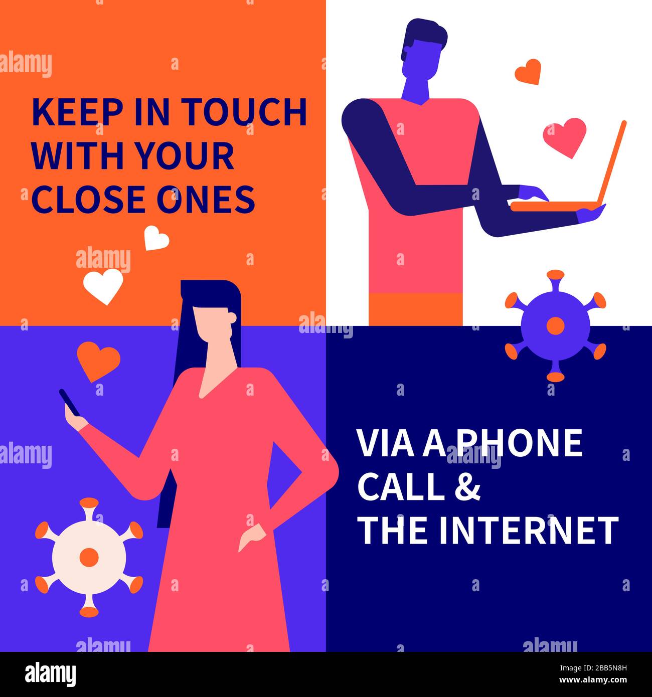 Communication online idea - flat design style illustration Stock Vector
