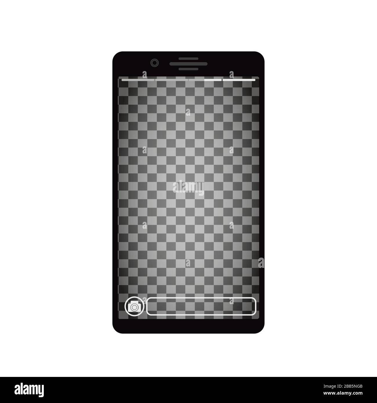 Empty page social media on smartphone. Place for post or photo, blank frame profile smartphone