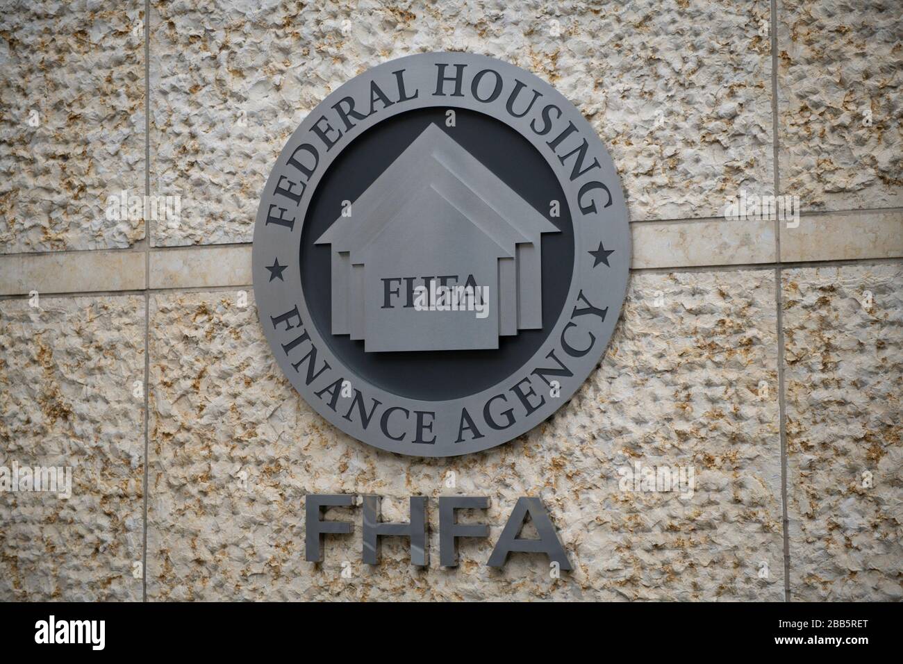 The logo for the Federal Housing Finance Agency (FHFA) as seen in  Washington, D.C., on Monday, March 30, 2020, amid the coronavirus pandemic.  Over the weekend President Trump announced the Centers for