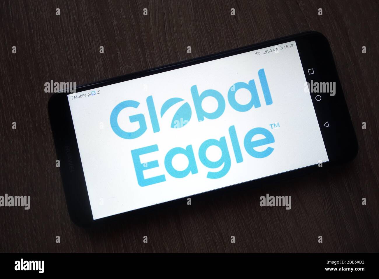 Global Eagle Entertainment (GEE) logo displayed on smartphone Stock Photo