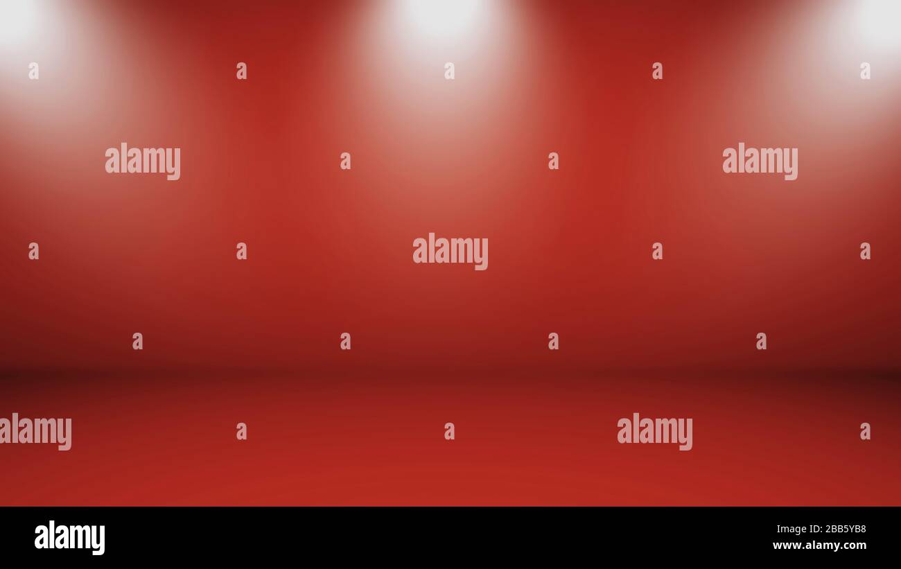 Red Gradient abstract background. Red template background. Red empty room studio gradient used for background. Stock Photo