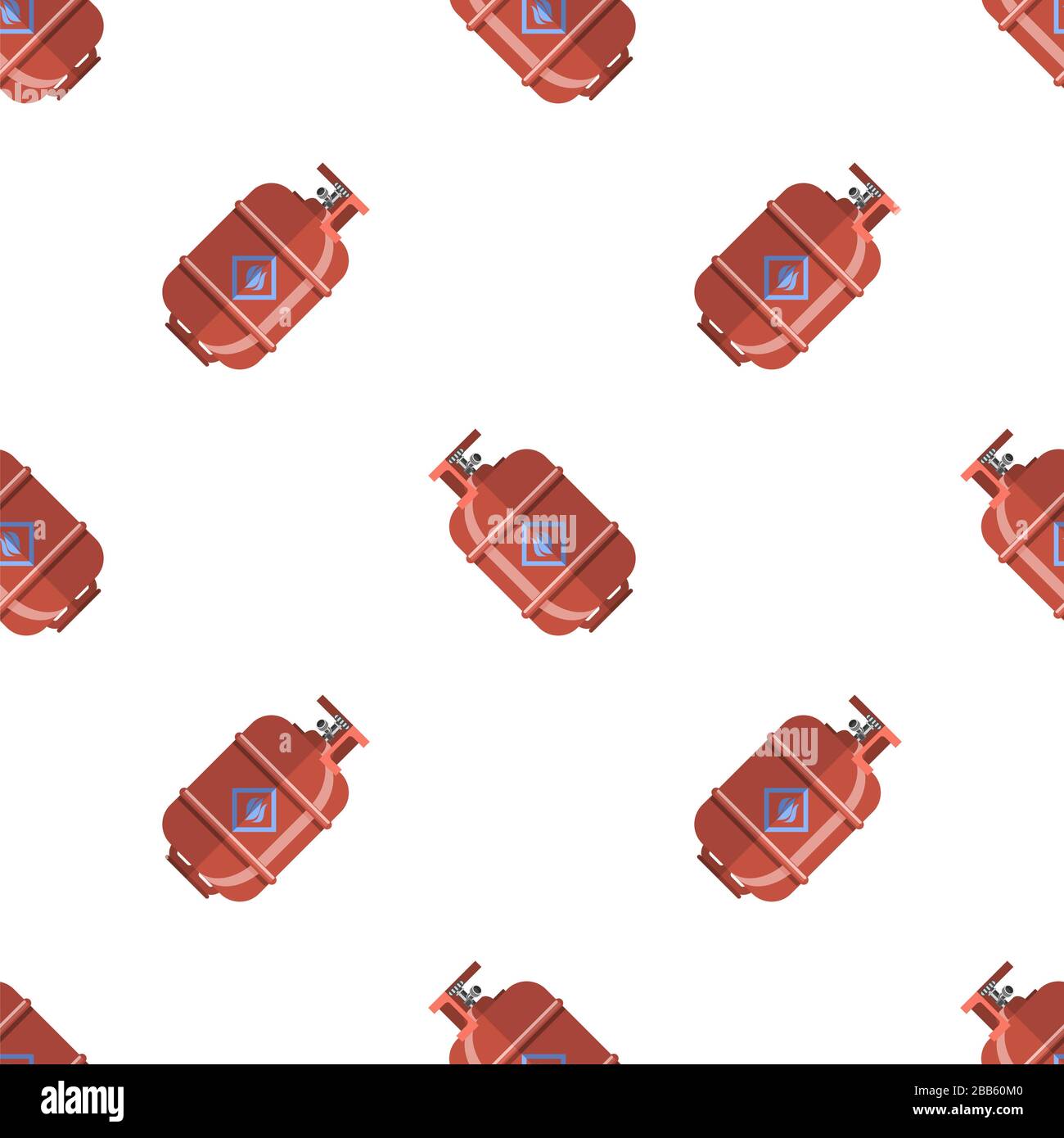 Red Gas Tank Seamless Pattern Isolated on White Background. Metallic ...