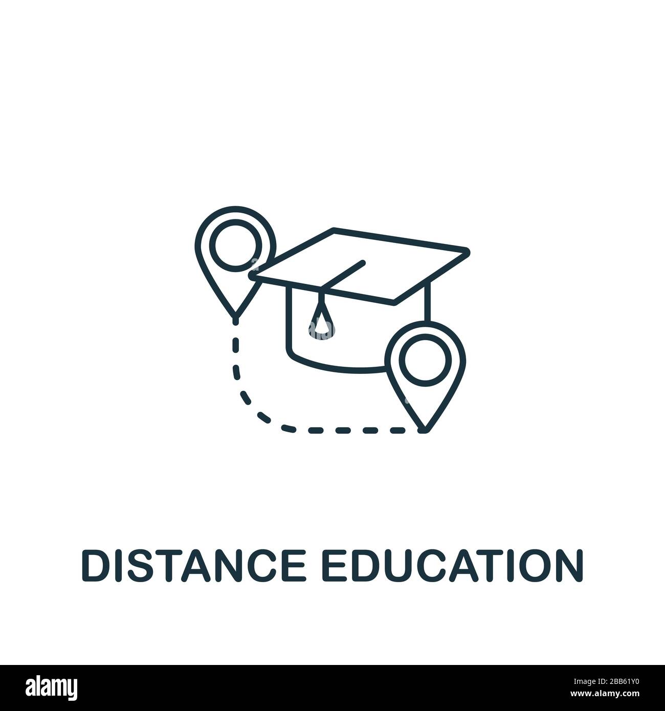 Distance Education icon from e-learning collection. Simple line element ...