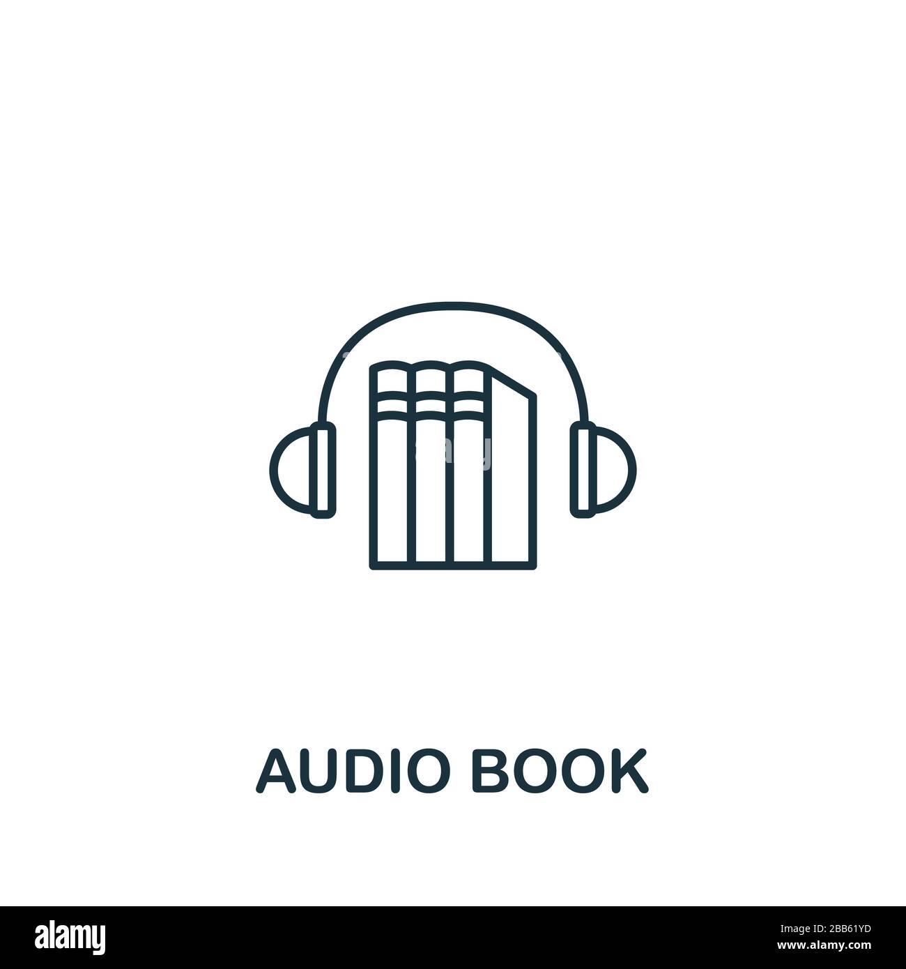 Audio Book icon from elearning collection. Simple line element Audio