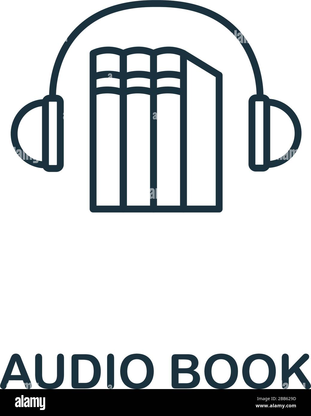 Audio Book icon from elearning collection. Simple line element Audio
