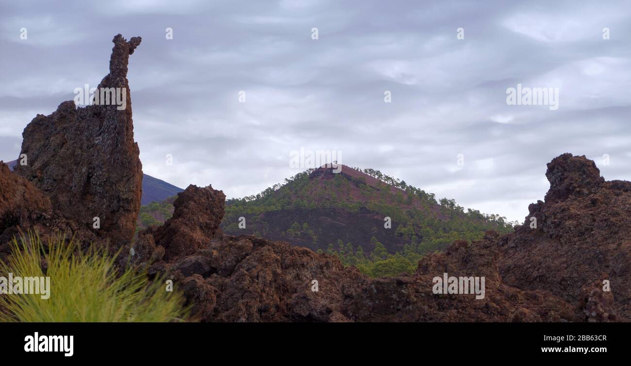 Scenic view of rocks against sky Stock Photo