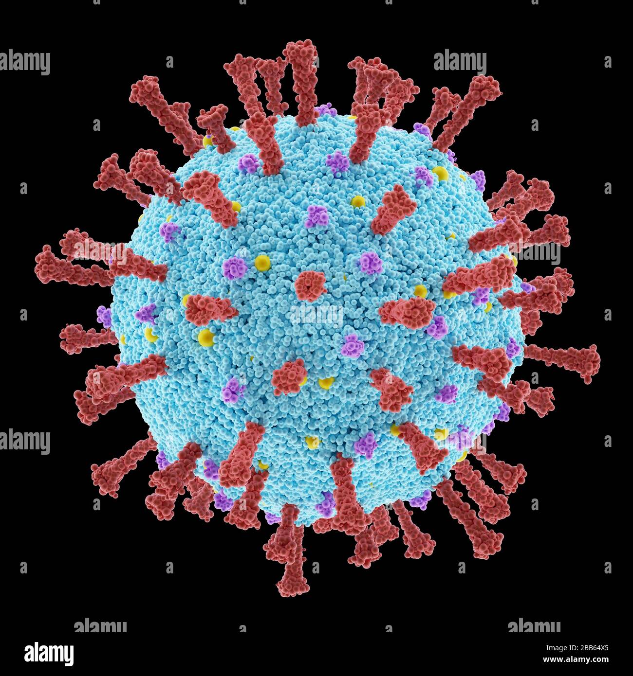 Virus conceptual with clipping path included. The structure of a virus. Covid-19, Coronavirus, Influenza, HIV. Concept image of infectious diseases. 3 Stock Photo