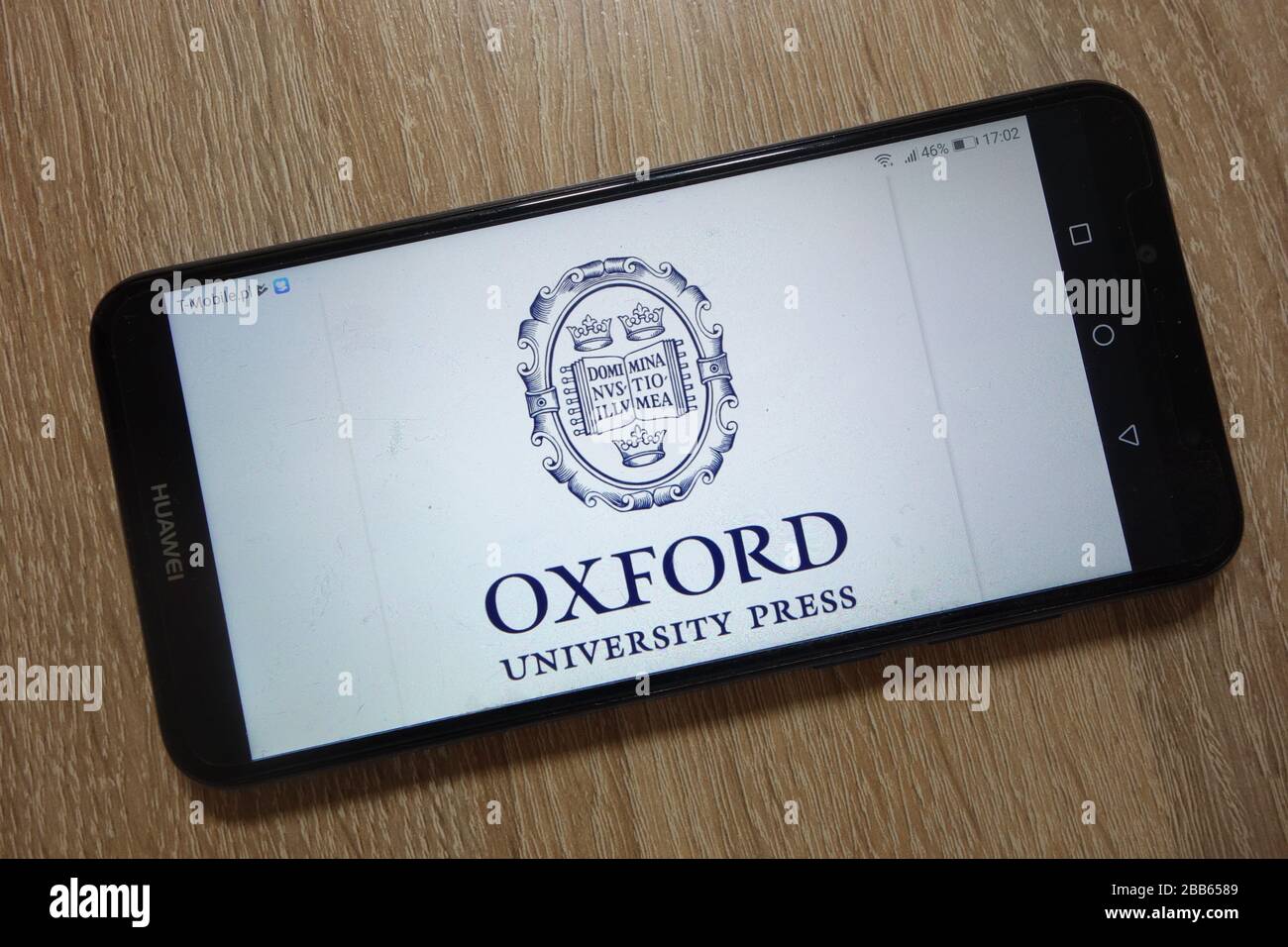 Oxford University Press (OUP) logo displayed on smartphone Stock Photo
