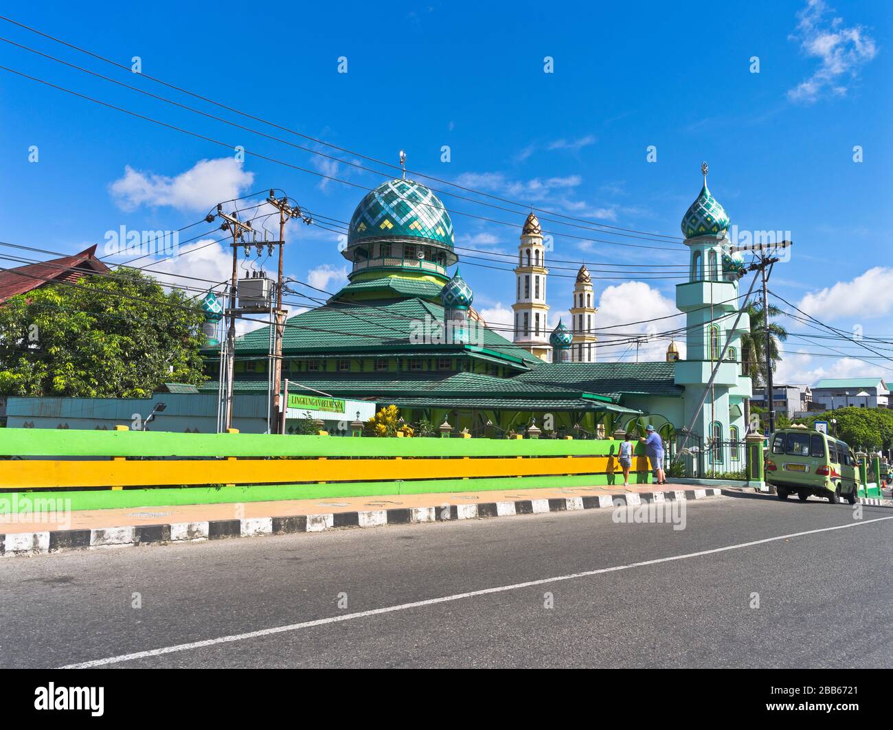 dh Masjid Jami mosque Asia AMBON MALUKU INDONESIA Dome minaret tower tourist couple people indonesian islamic architecture muslim building Stock Photo