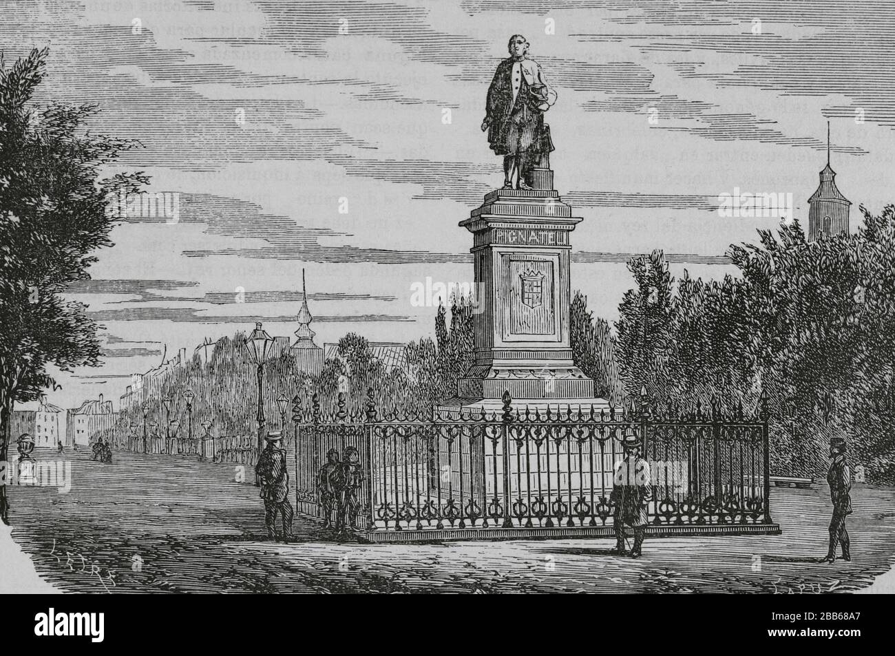 Spain, Aragon, Zaragoza. Monument to Ramon Pignatelli (17341793