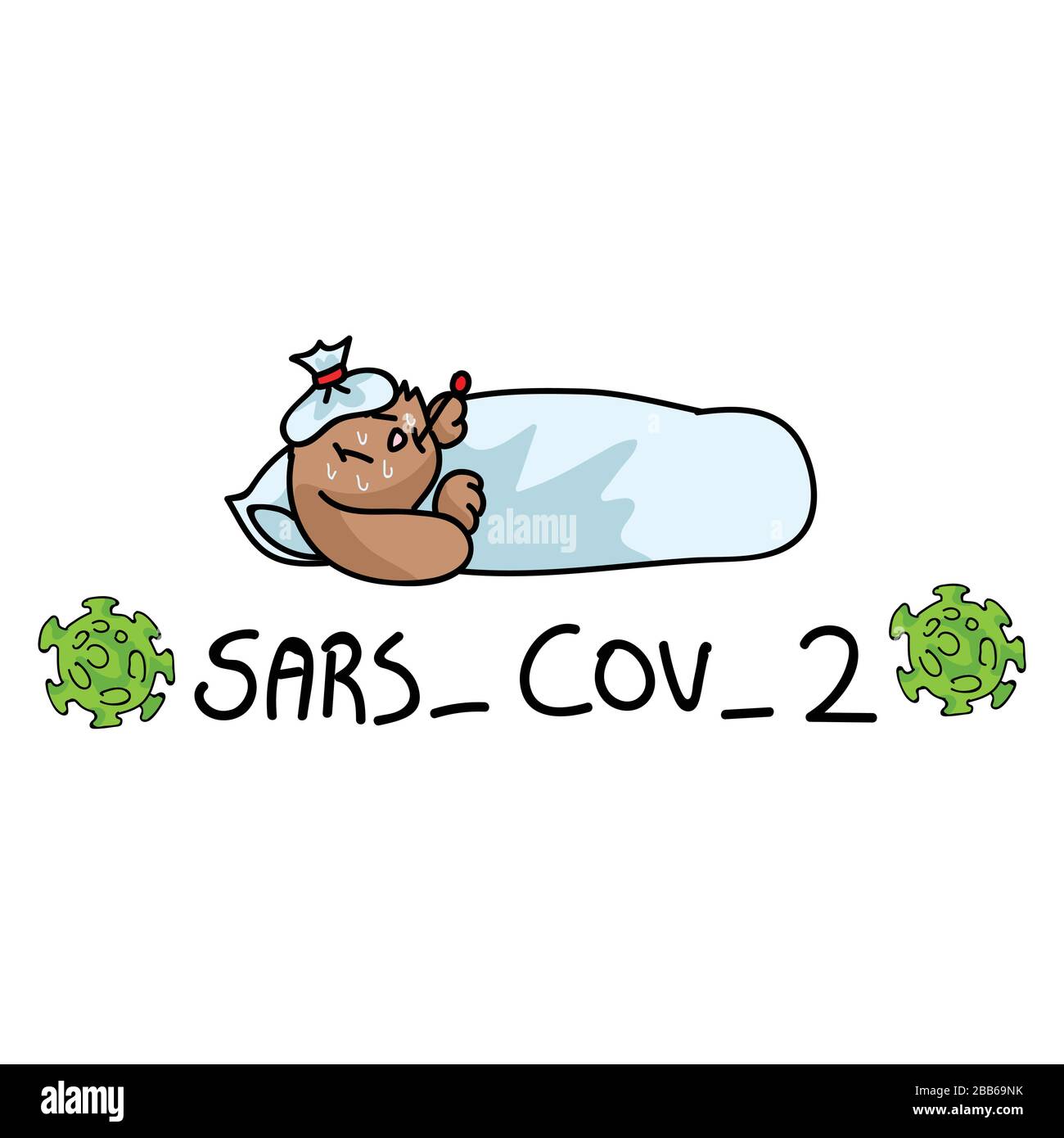 Sars cov 2 crisis bunny unwell with fever corona virus in bed ...