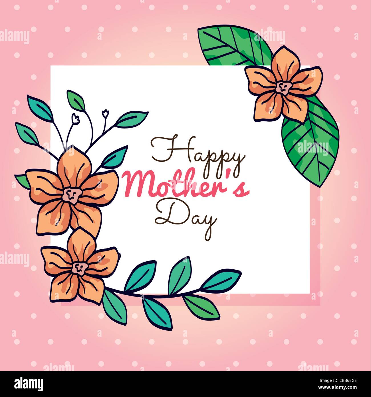 happy mother day card with flowers decoration Stock Vector Image & Art ...