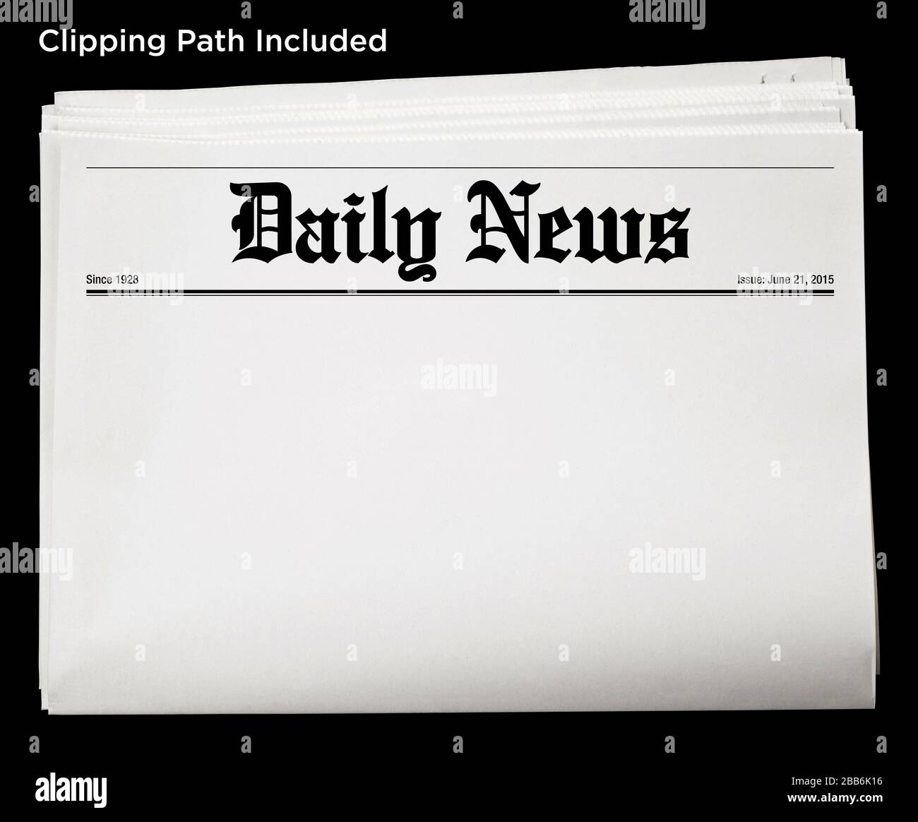 Daily newspaper blank template isolated with clipping path Stock Photo -  Alamy
