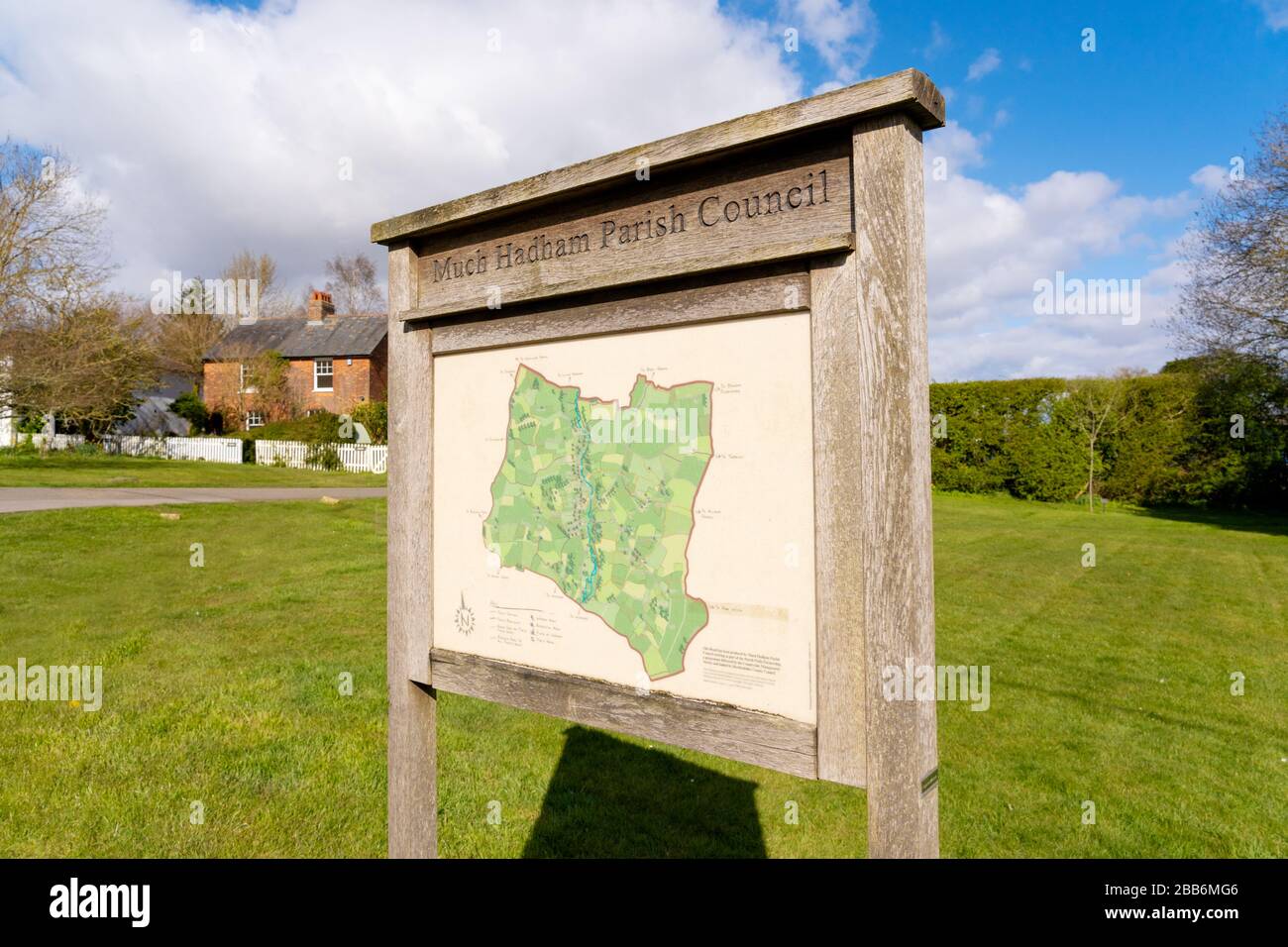 Village noticeboard located in Perry Green, Much Hadham, Hertfordshire. UK Stock Photo