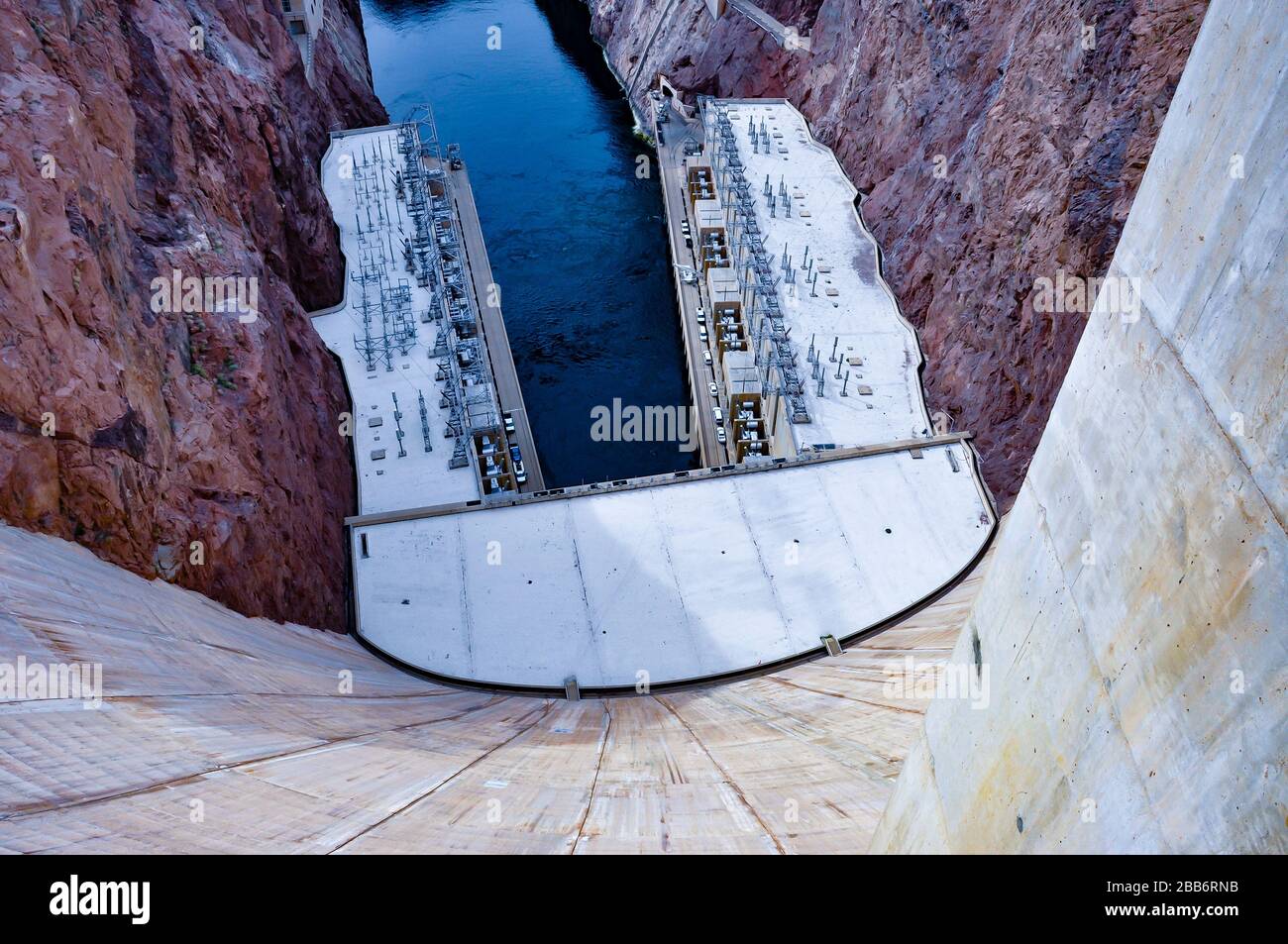 Hover Dam Complex on Colorado River, Nevada, USA Stock Photo