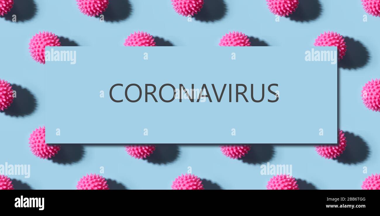 Cell bacteria COVID-19 pattern with space text Coronavirus. Abstract background. Banner. Stock Photo