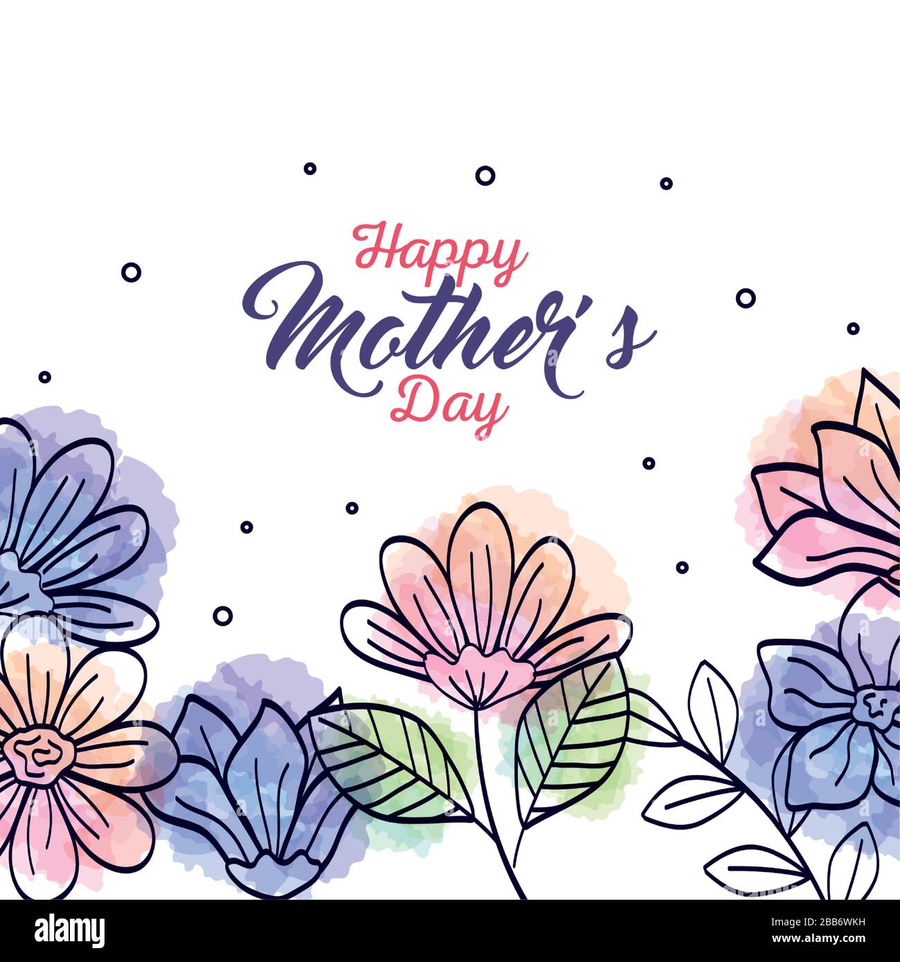 happy mother day card with decoration of flowers Stock Vector Image ...