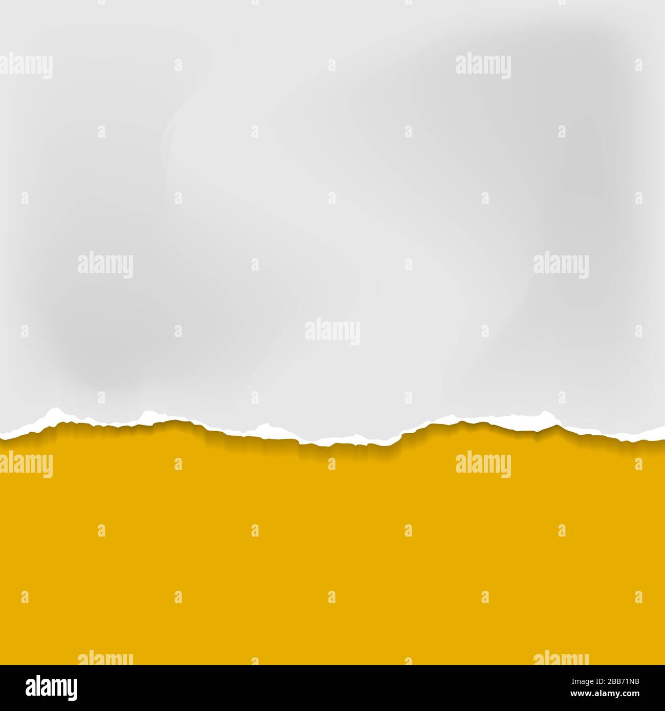 Crumble Paper Rip Piece of torn, ripped crumple white paper with soft shadow is on yellow ...