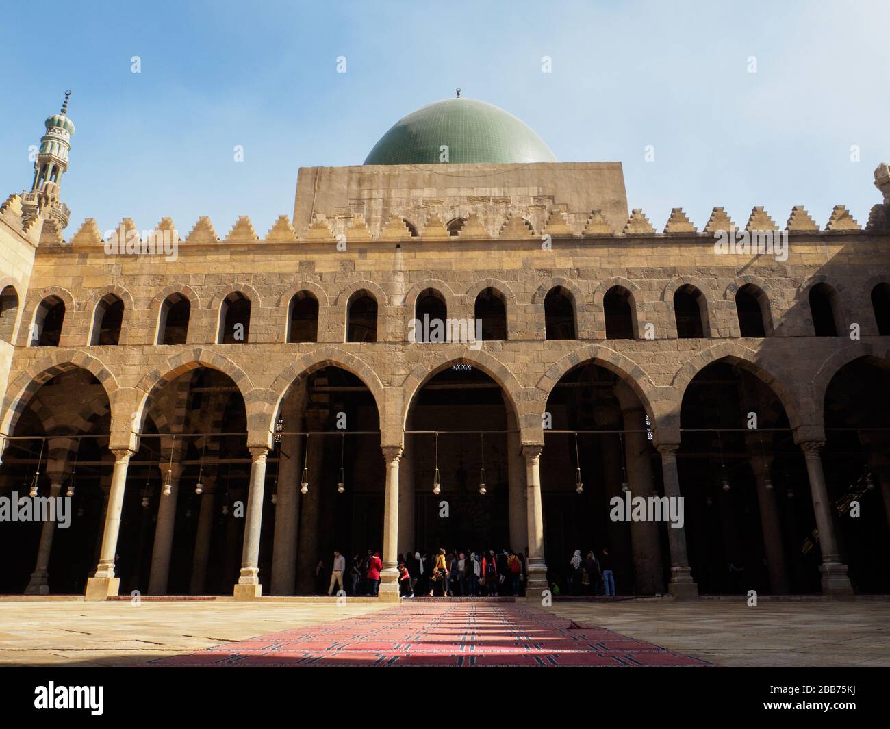 Cairo, Egypt, February 2020 the inside patio of a traditional mosque ...