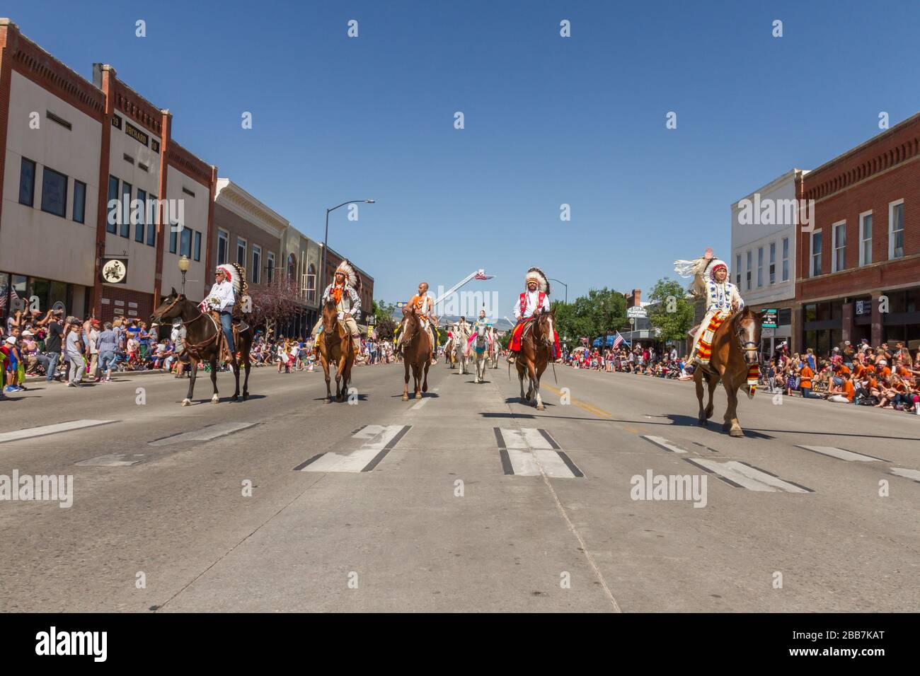 Chief Washakie family in parade Stock Photo Alamy