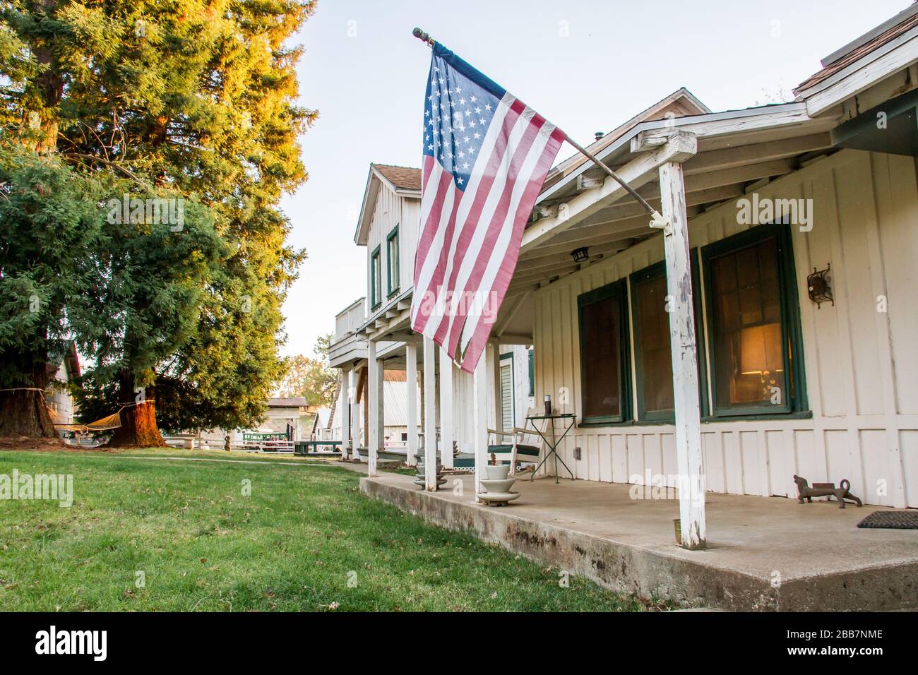 American flag on ranch hi-res stock photography and images - Alamy