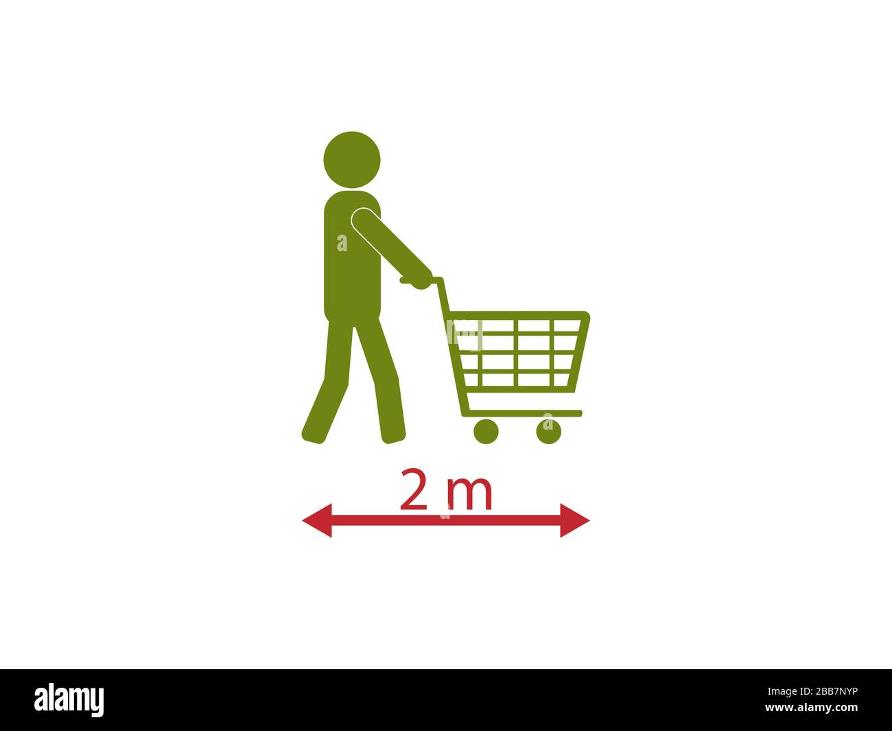 Social distance, shop, coronavirus. Vector illustration, flat design. Stock Vector