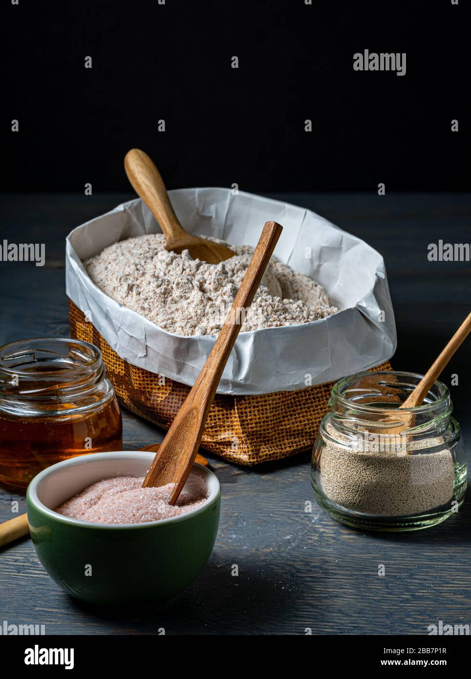 Whole wheat bread, raw ingredients Stock Photo Alamy