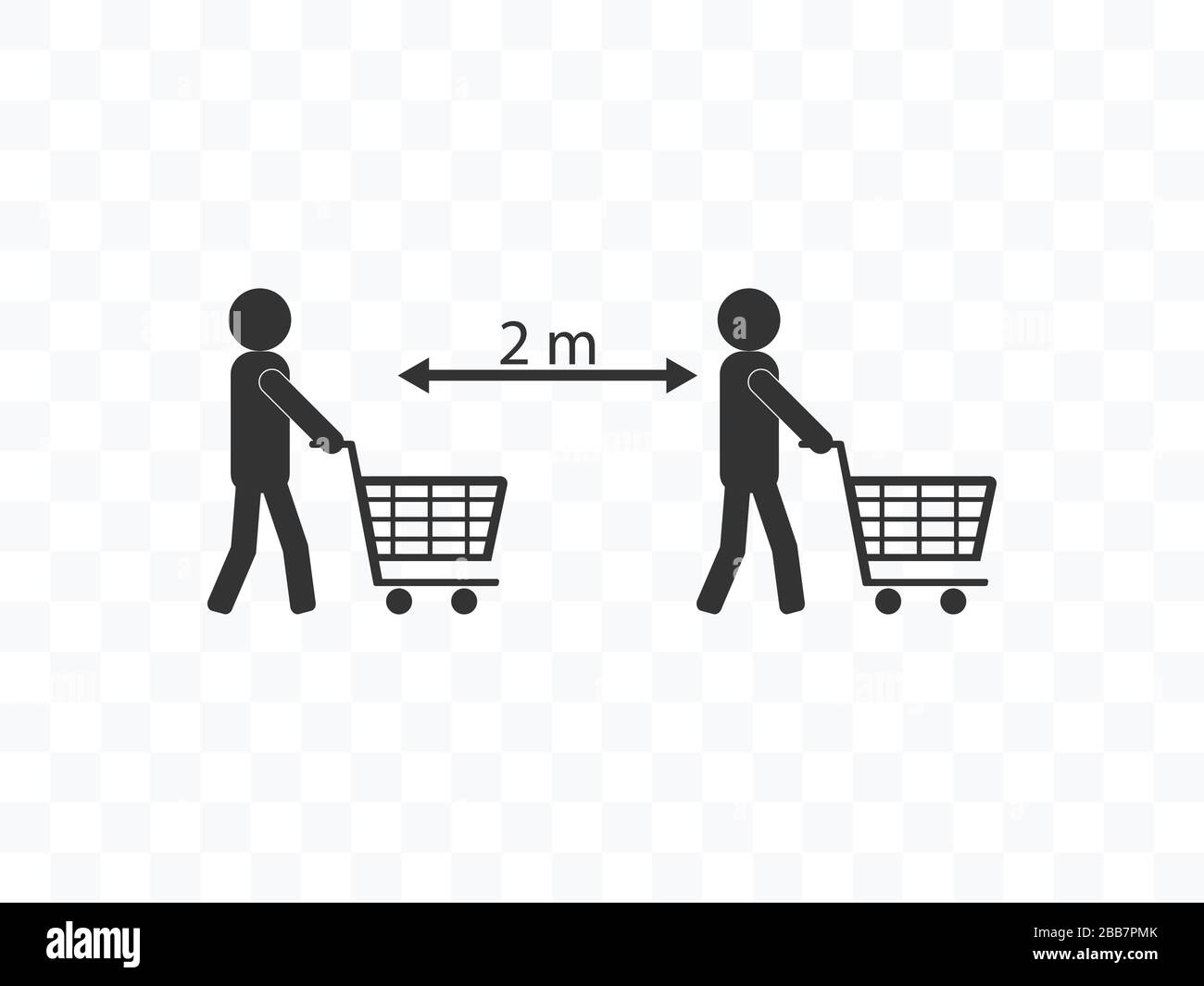 Social distance, shop, coronavirus. Vector illustration, flat design. Stock Vector