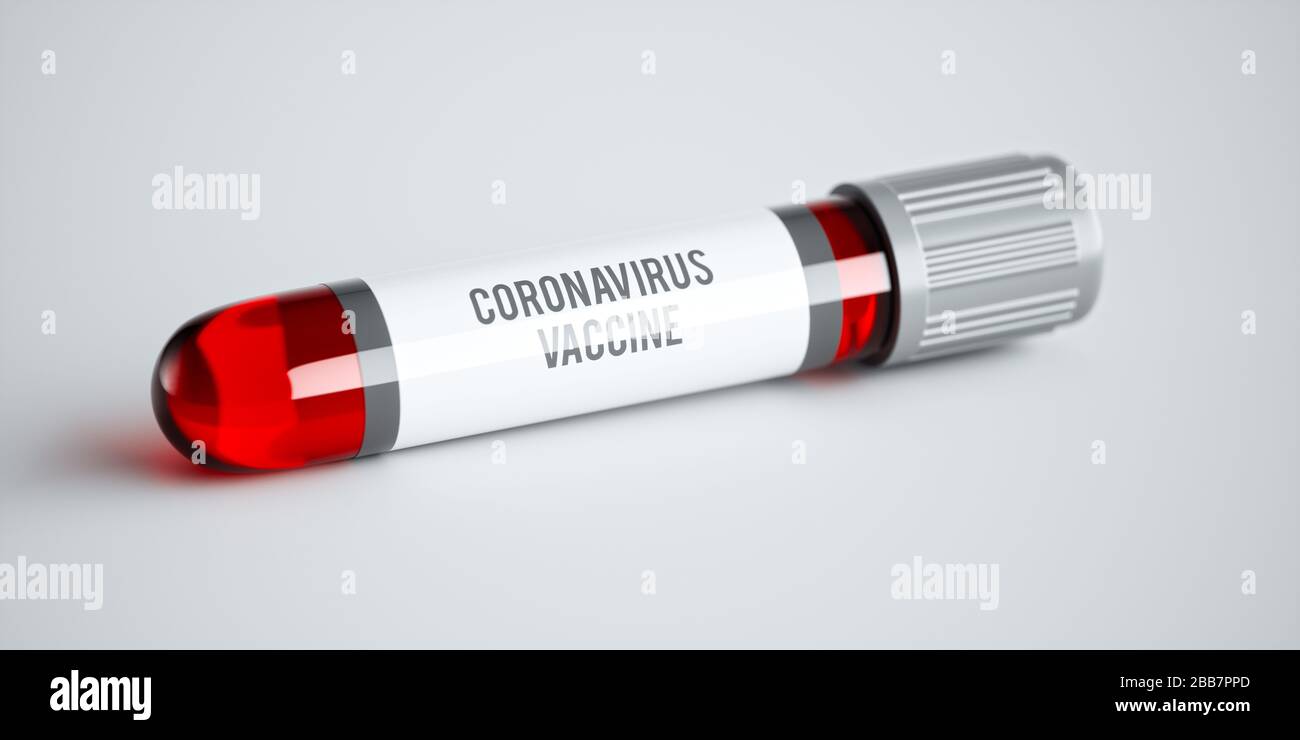 Vaccine coronavirus, covid-19, sars-cov-2. 3d rendering illustraton. Stock Photo