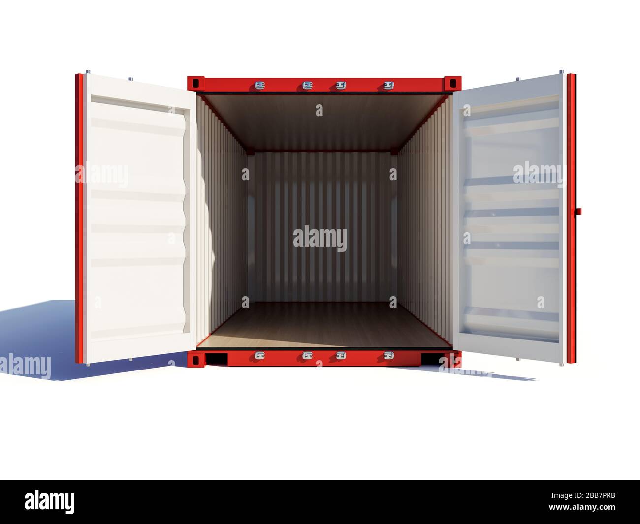Opened cargo container empty. 3d rendering illustration Stock Photo