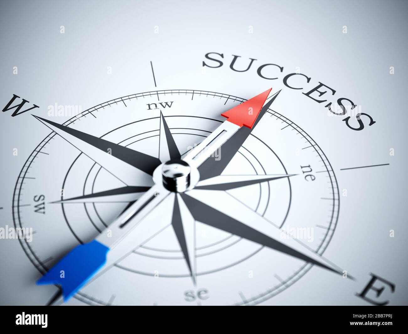 Compass pointing the success direction. 3d rendering illustration Stock Photo