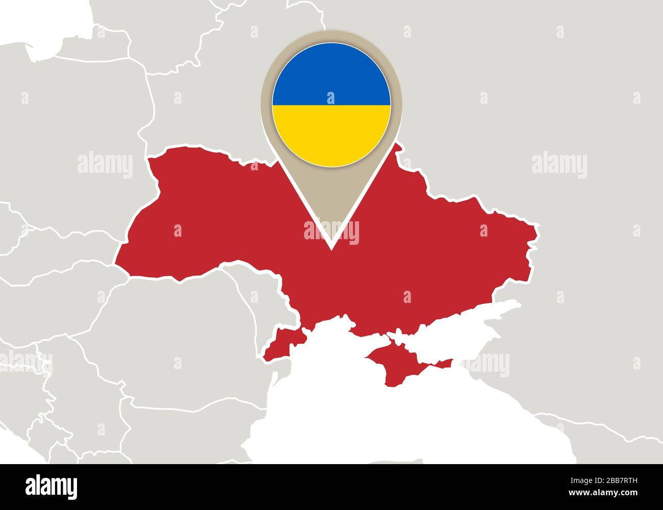 Europe with highlighted Ukraine map and flag Stock Vector Image & Art ...