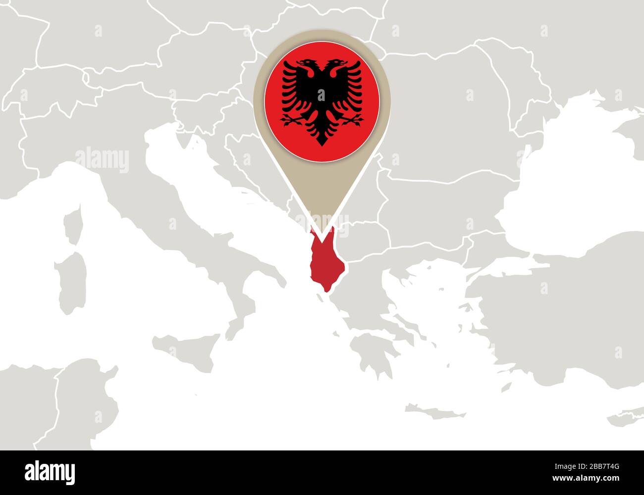 albania map flag