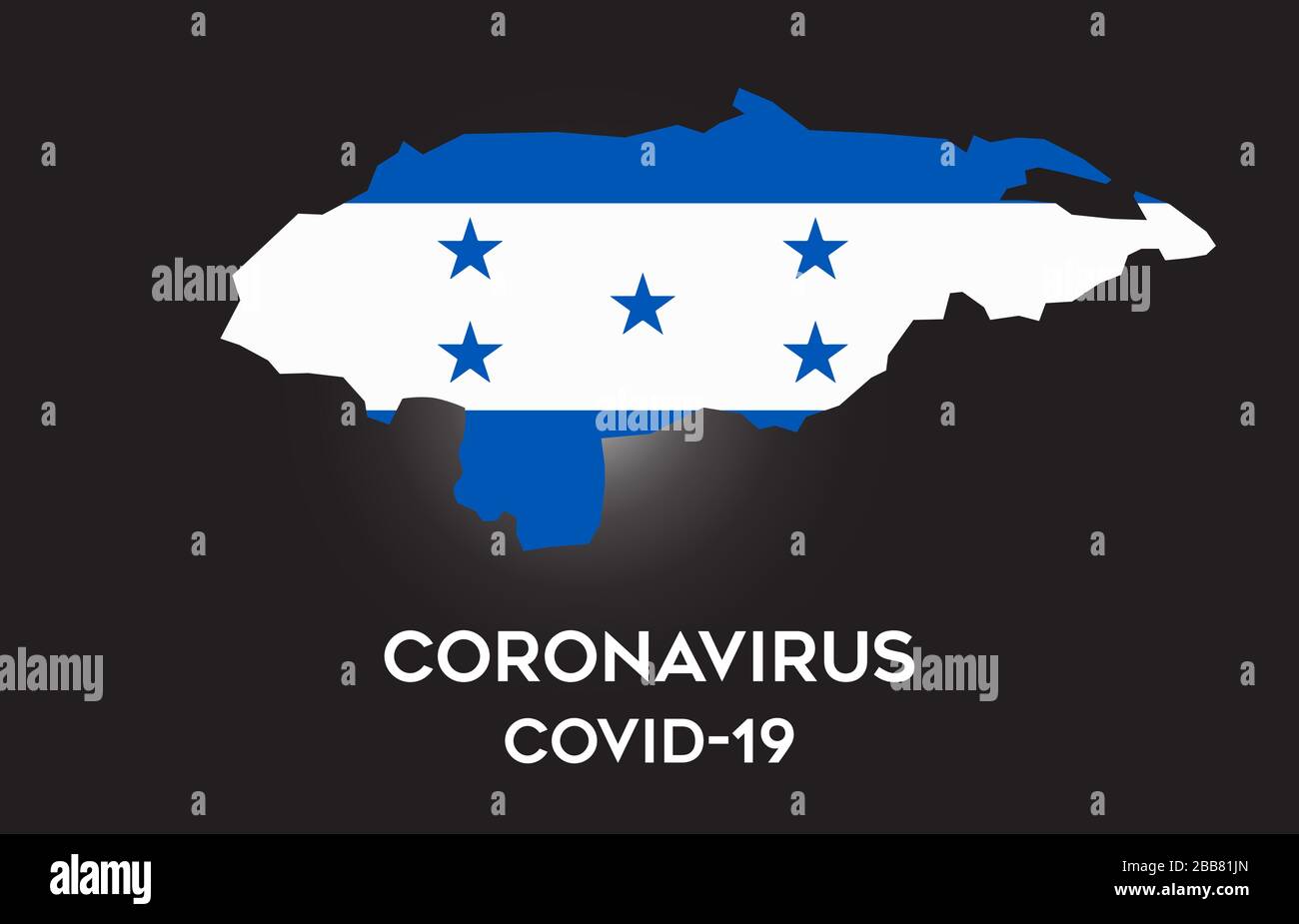 CoronaVirus in Honduras and Country flag inside Country border Map Vector Design. Covid-19 with Honduras map with national flag Vector Illustration. Stock Vector