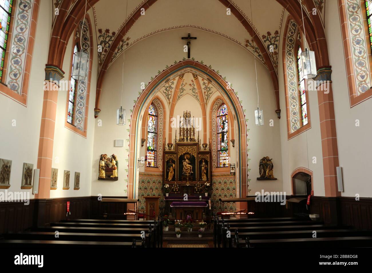 Im Innenraum der Bergkapelle von Illingen im Saarland Stock Photo