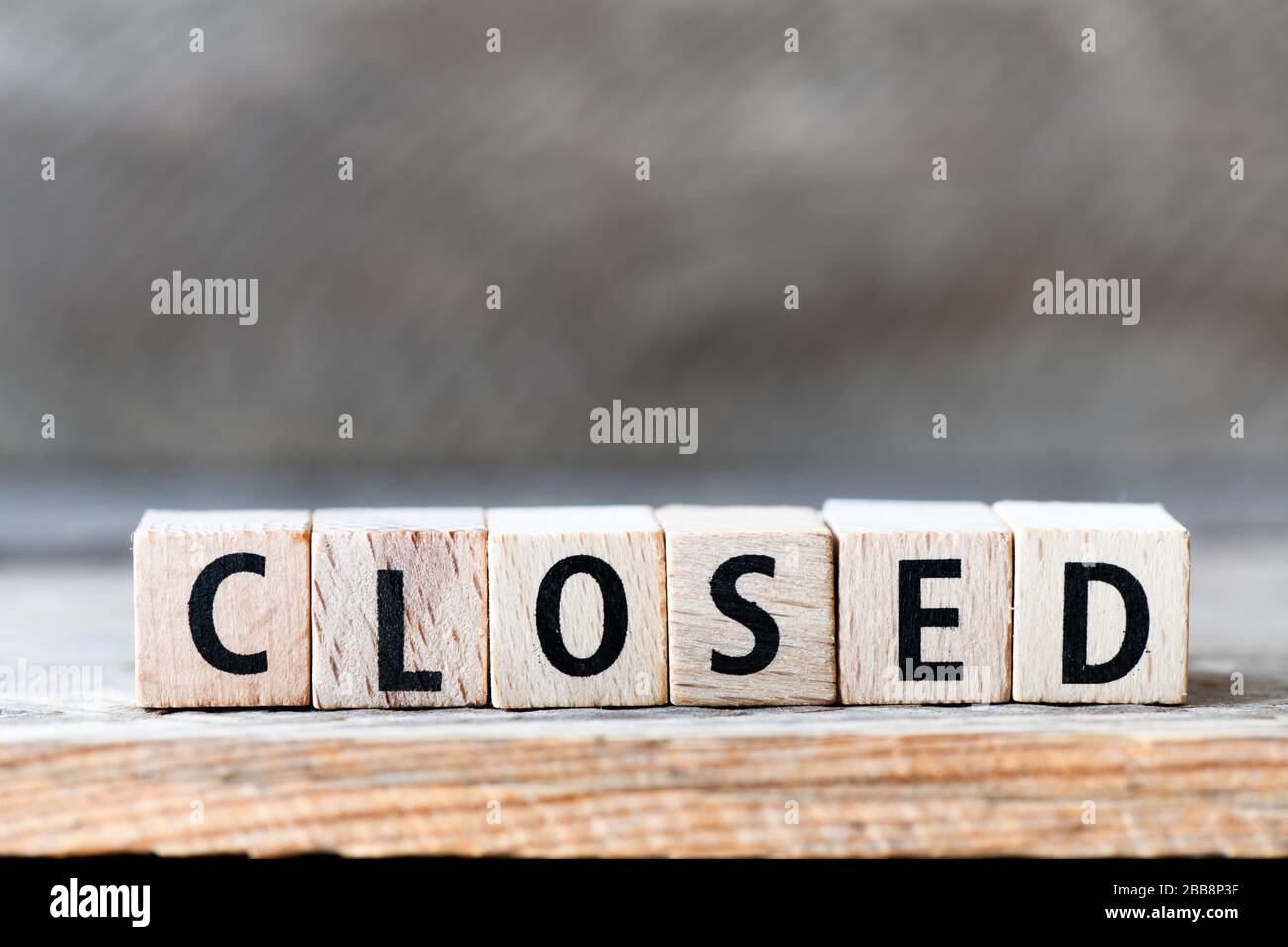 CLOSED. Word arranged from wooden letters Closed Stock Photo - Alamy
